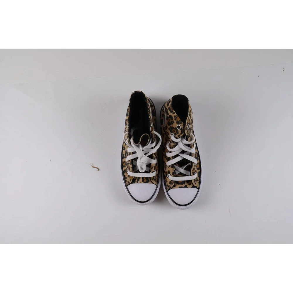 Converse Chuck Taylor All Star Hi Leopard Tan Black 13.5 Youth NEW